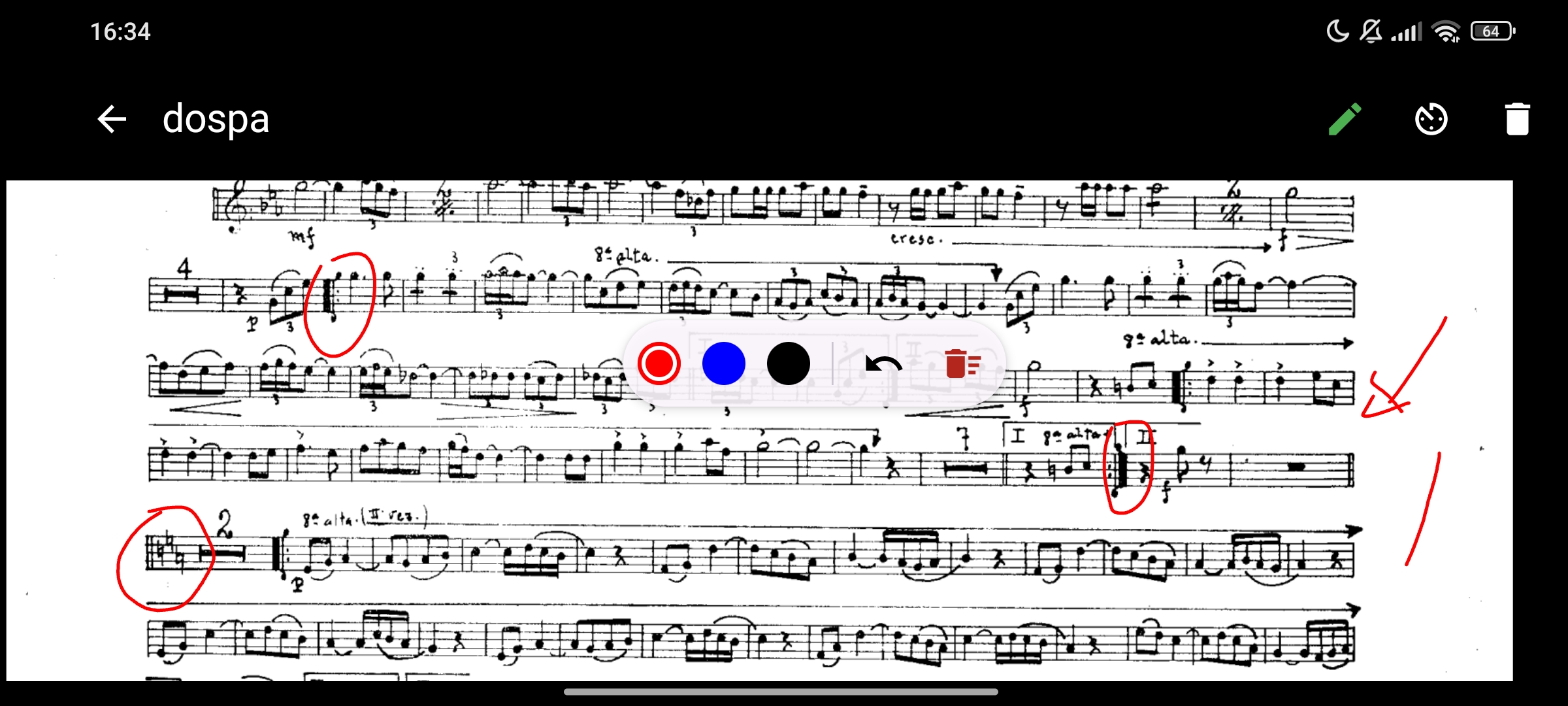 Pantalla de trabajo con partitura en ScoreBox